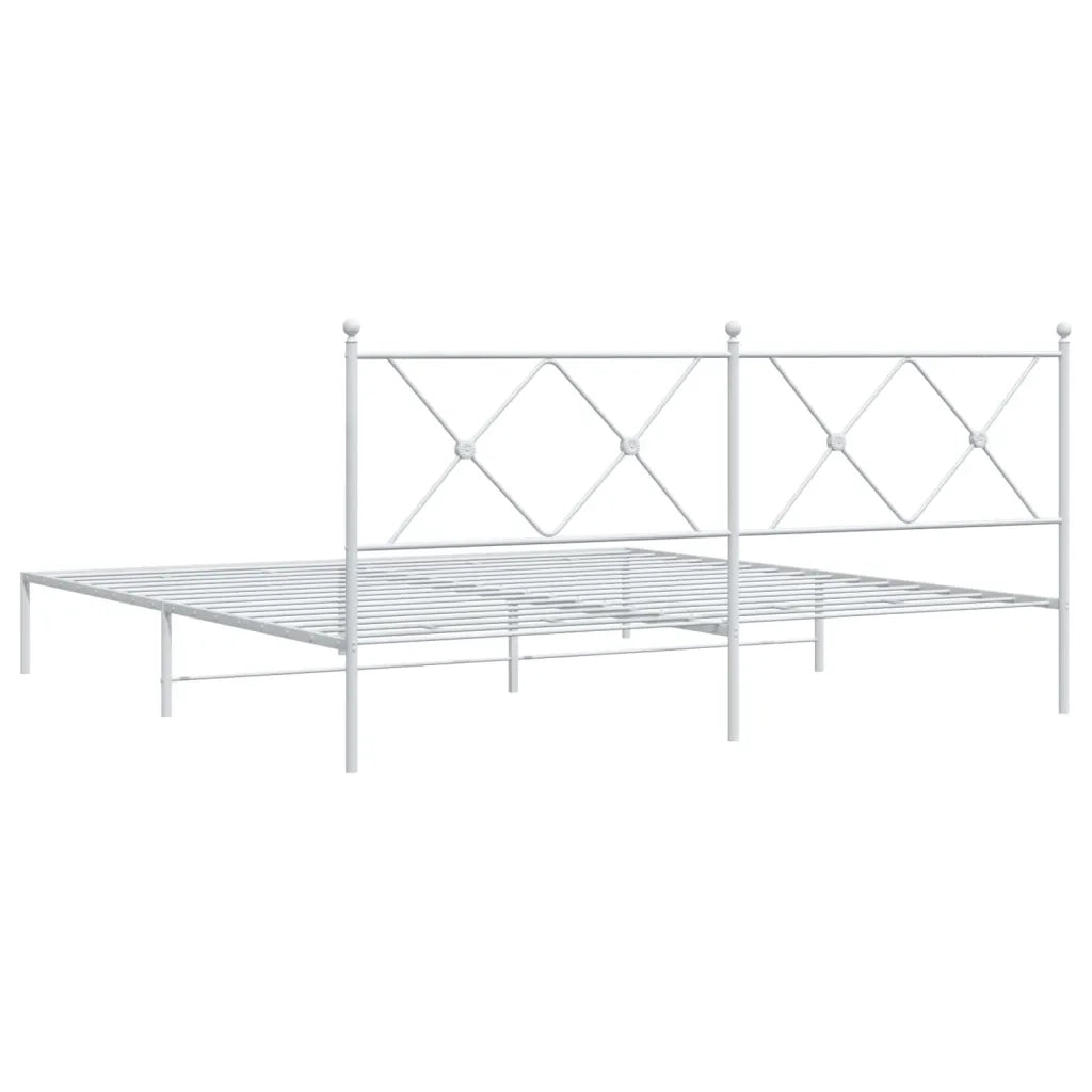 Giroletto con Testiera-Struttura Letto con testiera Metallo Bianco 183x213 cm 537200