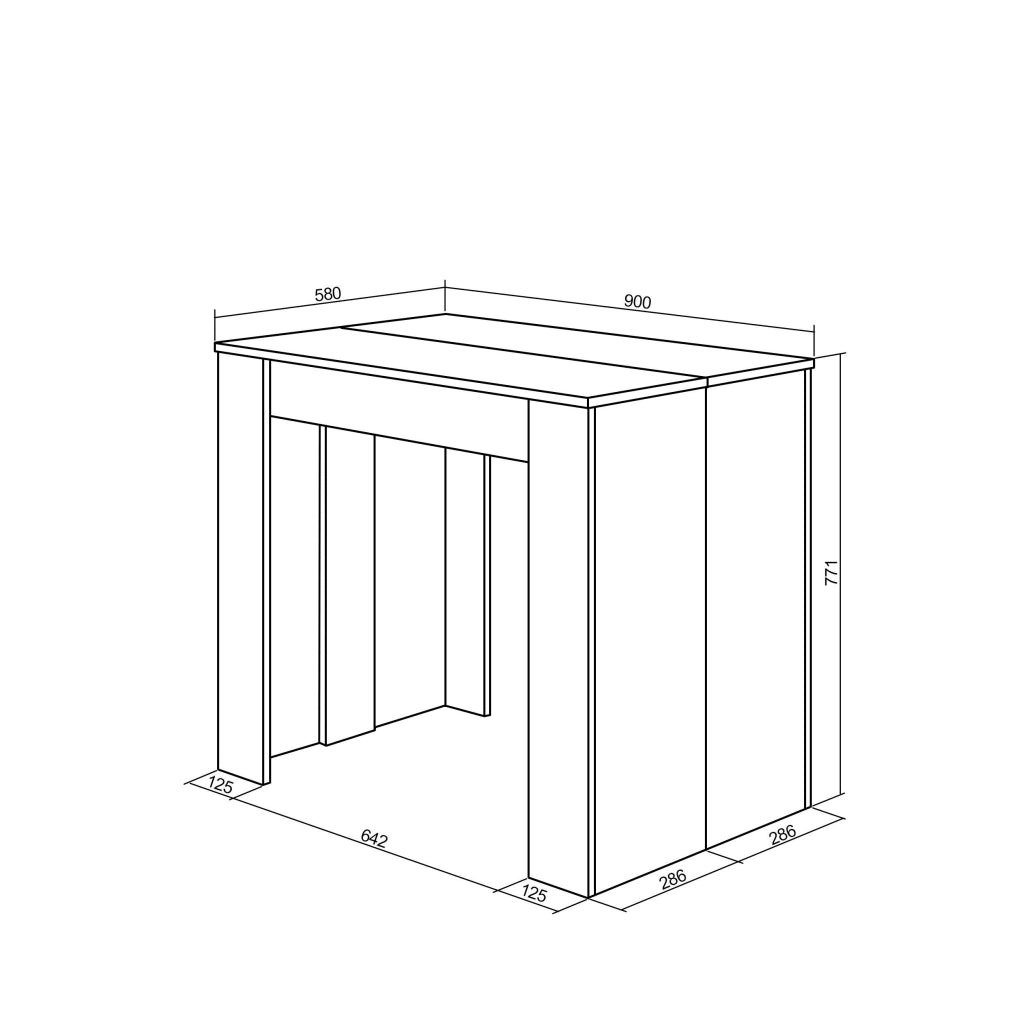 Consolle allungabile, 302x90x77cm, Per 14 persone, Tavolo da pranzo, Nero RF2657