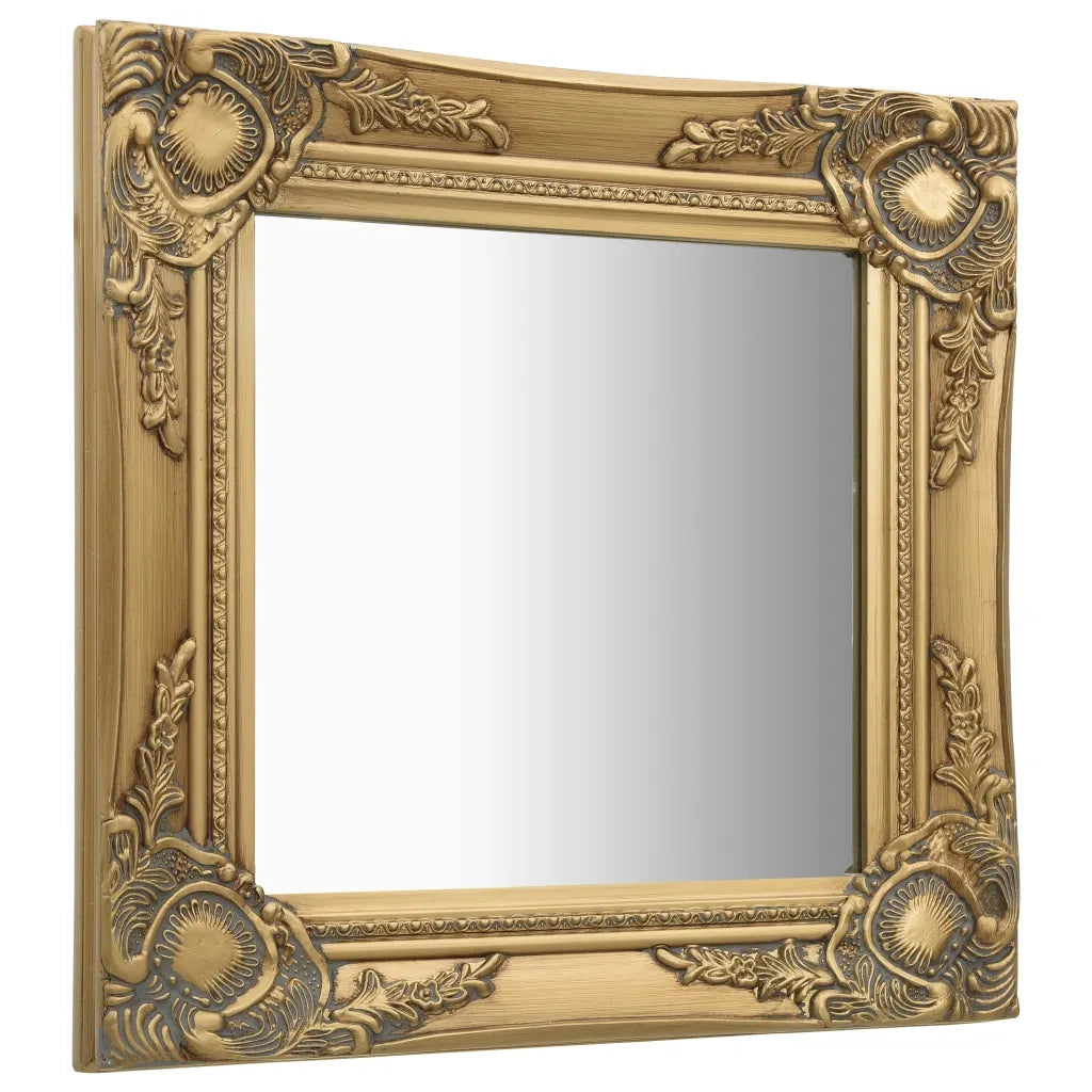 Specchio da Parete Stile Barocco 40x40 cm Oro 320305