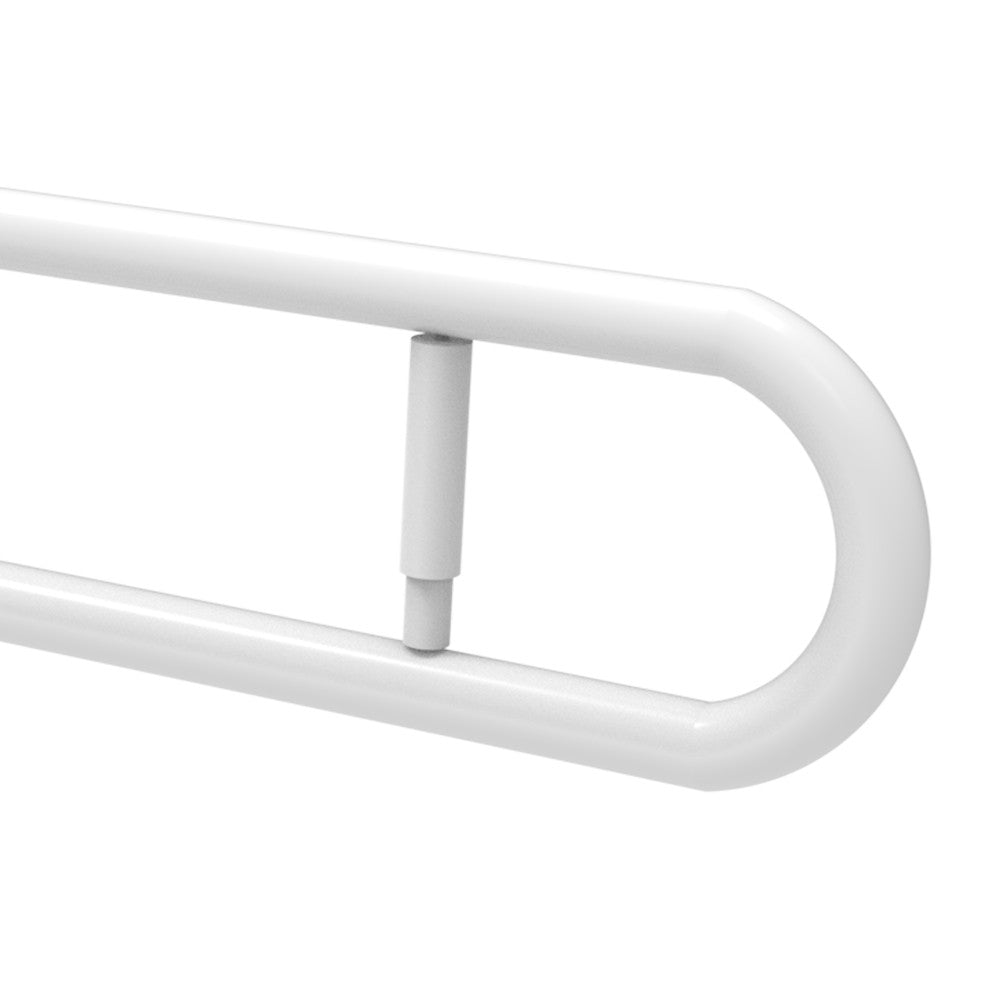 Barra maniglione in inox bianco ribaltabile cm 80 con porta rotolo