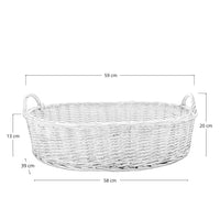 Cesta contenitore ovale vimini intrecciato a mano con manici cm 59x39x20