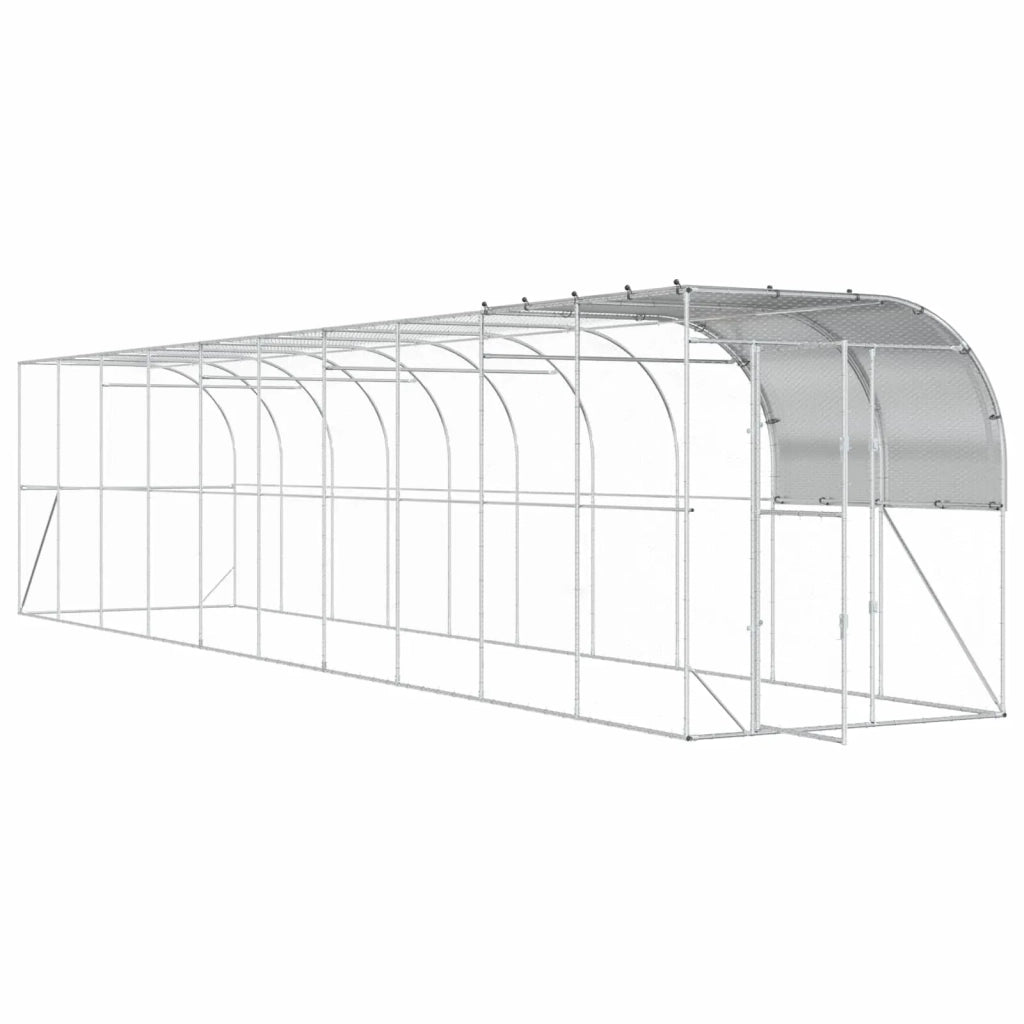 Gabbia per Polli Contro il Muro Argento 1000 x 200 x 215 cm 3434744