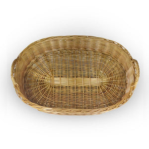 Cesta contenitore ovale vimini intrecciato a mano manici cm 65,5x44x21,5