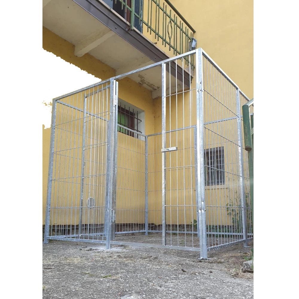 Recinto per cani box modulare solo perimetro 2x2 metri con zincatura a caldo