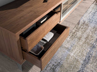 Porta TV in noce e acciaio cromato