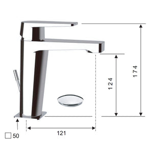 Dream miscelatore per lavabo con o senza scarico 1pollice1/4 cromato