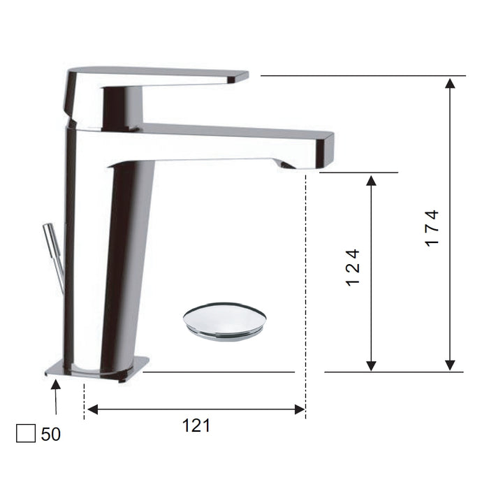 Dream miscelatore per lavabo con o senza scarico 1pollice1/4 cromato