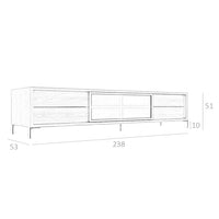 Porta TV in noce e acciaio cromato