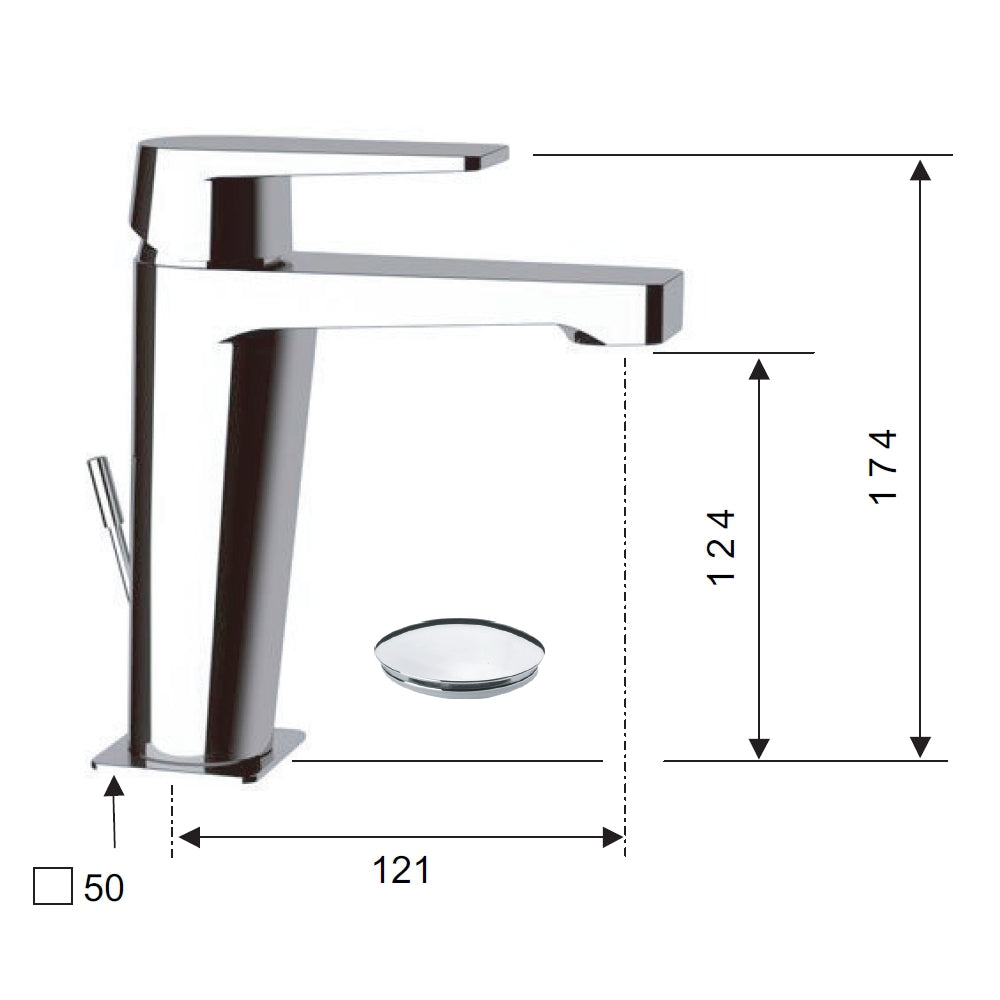 Dream miscelatore per lavabo con o senza scarico 1pollice1/4 cromato