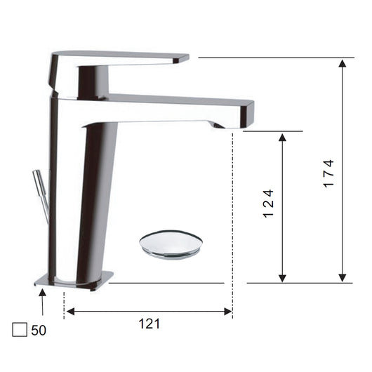 Dream miscelatore per lavabo con o senza scarico 1pollice1/4 cromato