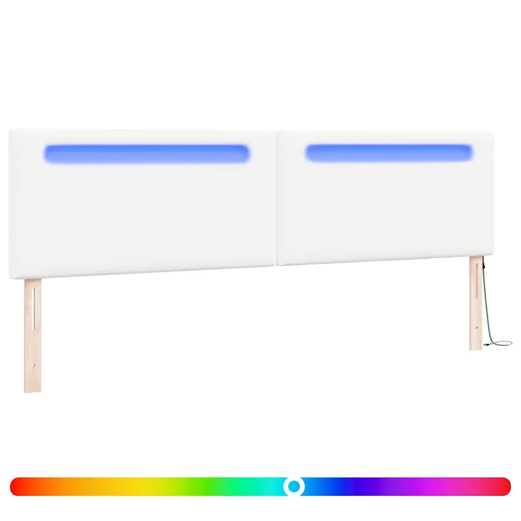 Testiera LED-Testata con Luci LED Bianco 200 cm Pelle Sintetica