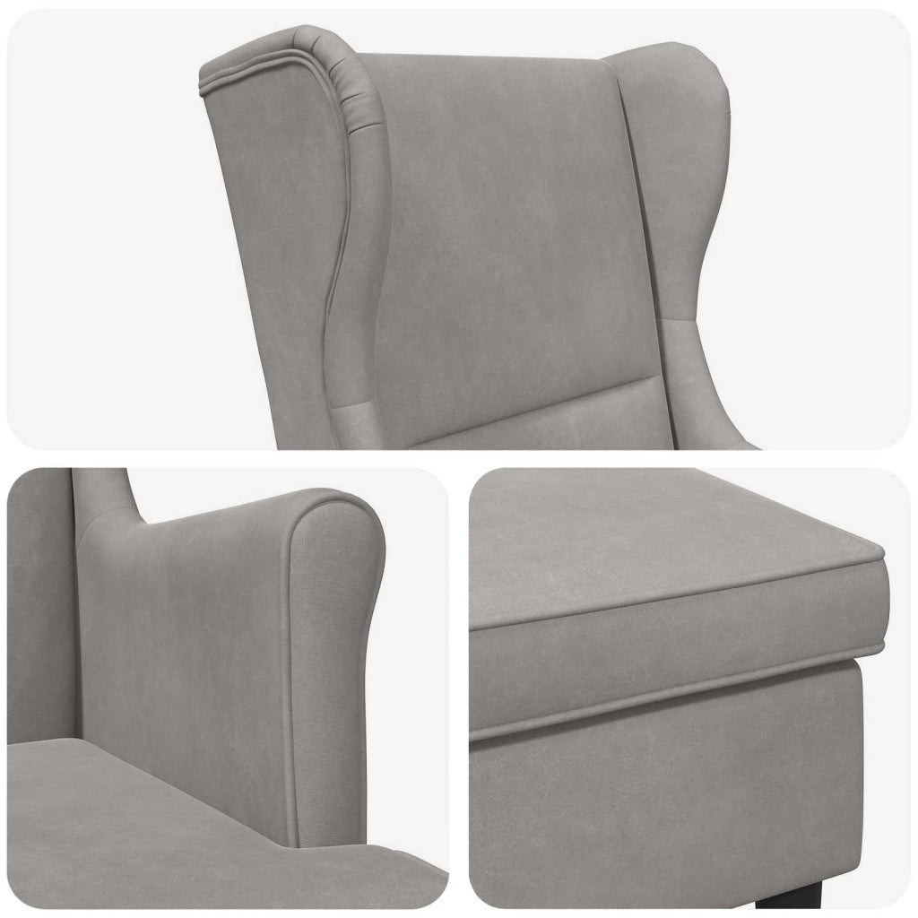 Poltrona con Ottomano 2 pz Grigio Chiaro Velluto 3418816