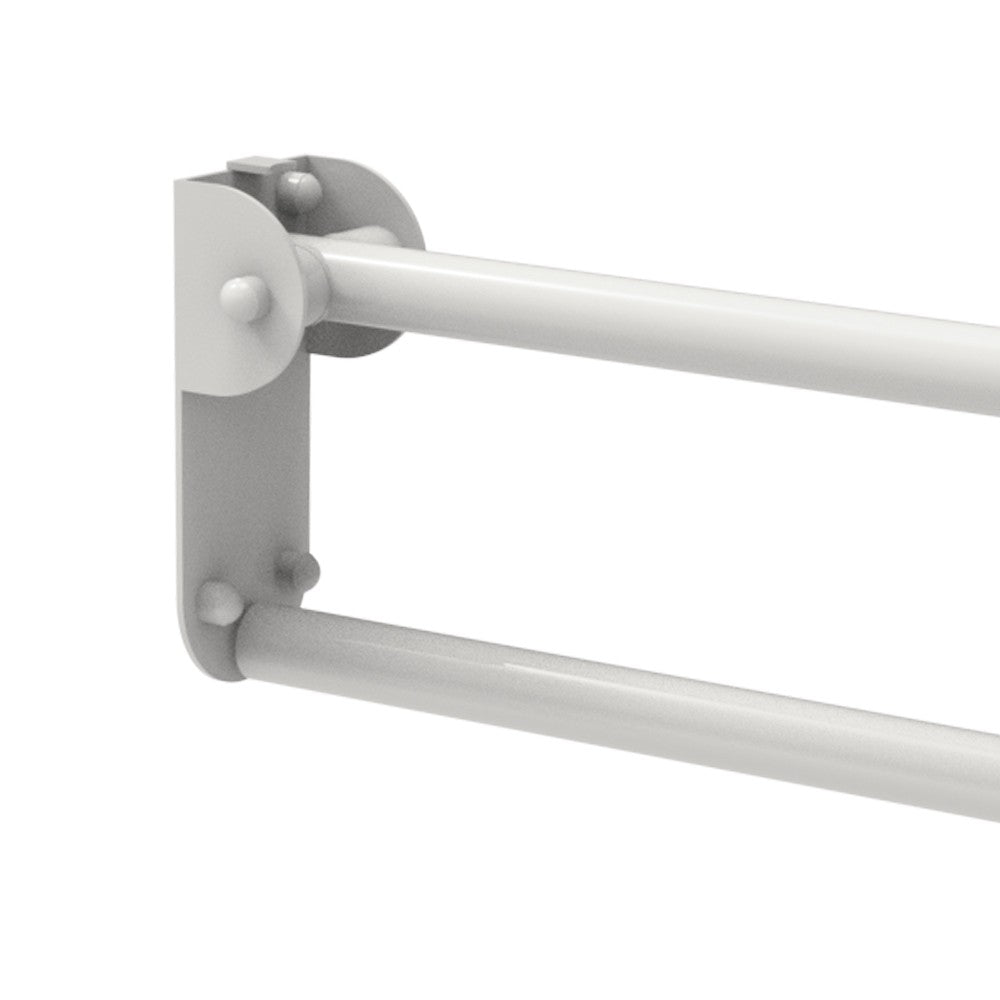 Maniglione barra ribaltabile cm 60 con piastra lunga inox bianco