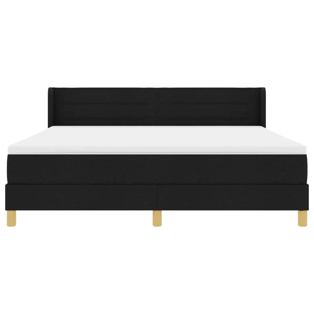 Letto a molle con materasso Nero 200 x 180 cm Tessuto 3341246