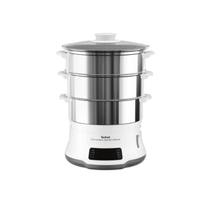 Tefal convenient series deluxe vc502d pentola a vapore 3 cestello/i superficie piana 900 w acciaio inox, bianco - VC502D10