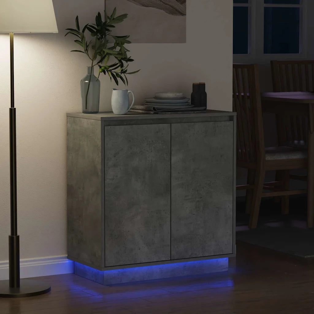 Credenza | Madia LED Grigio Cemento 71 x 34,5 x 75 cm Legno multistrato