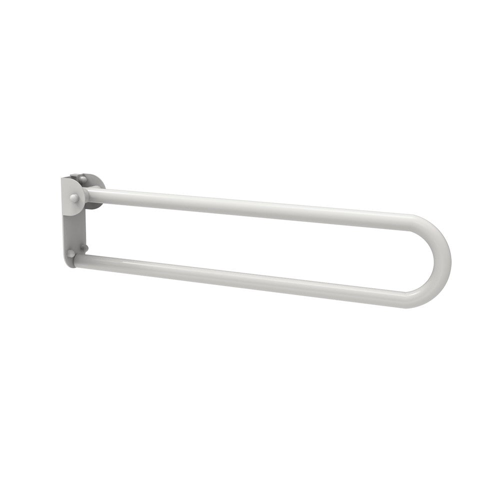 Maniglione barra ribaltabile con piastra lunga 80 cm inox bianco