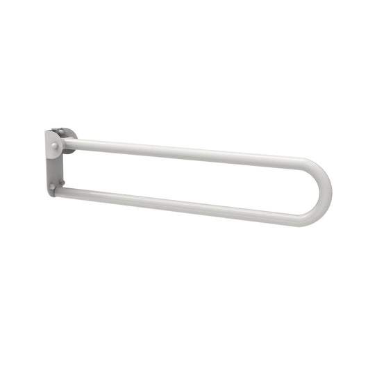 Maniglione barra ribaltabile con piastra lunga 80 cm inox bianco