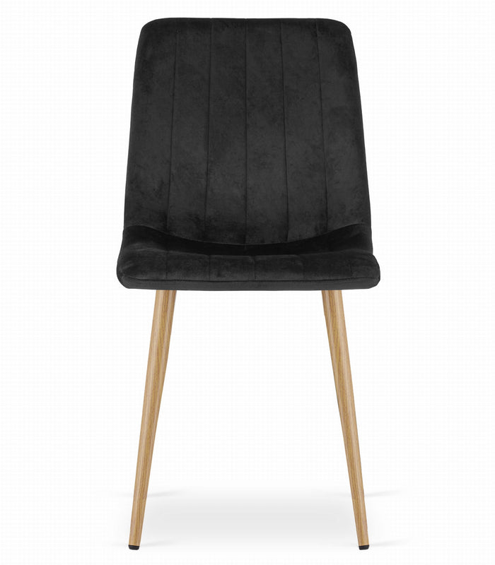 Sedie Valora JEWA - Sedili in velluto nero con gambe color legno x 2