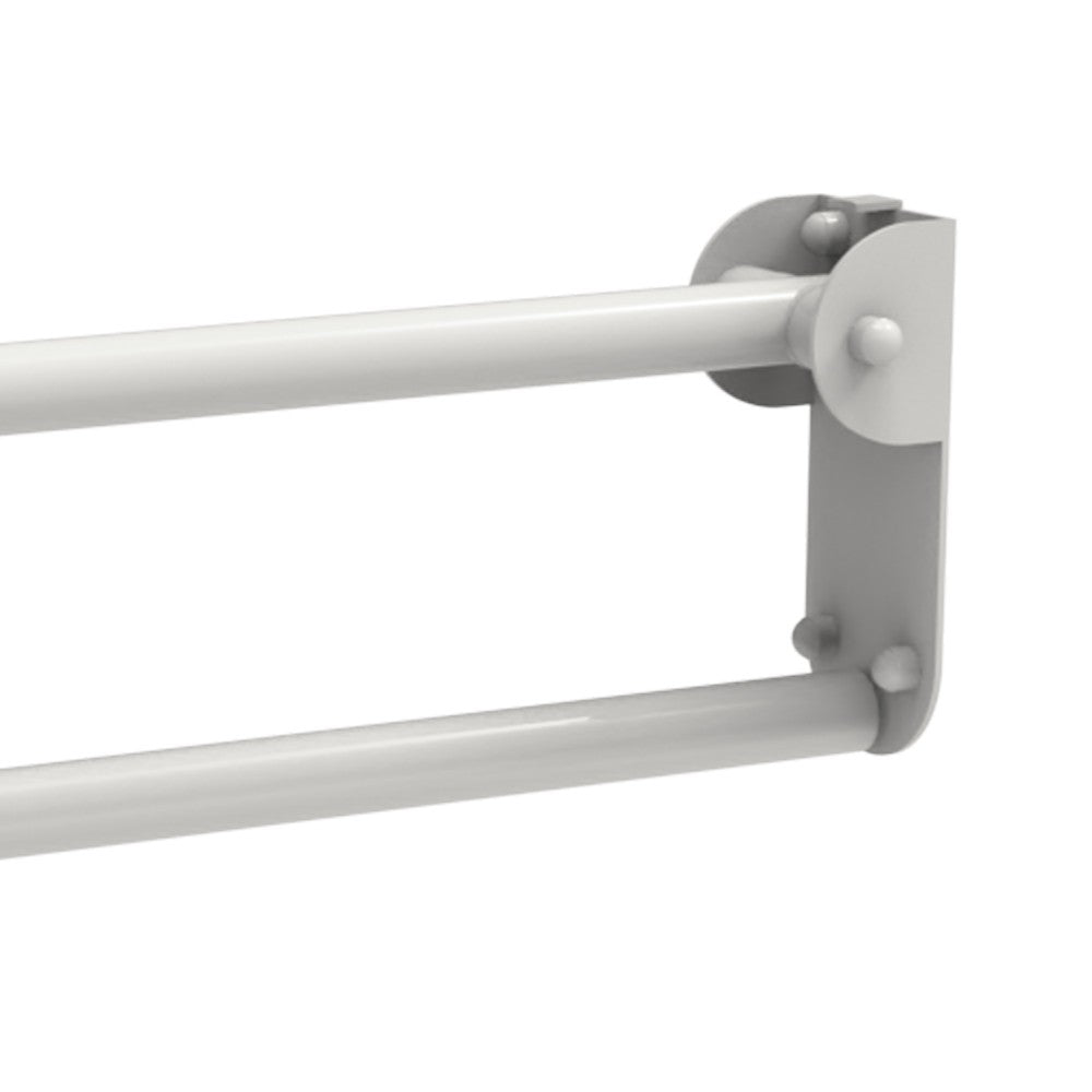 Maniglione barra ribaltabile con piastra lunga 80 cm inox bianco