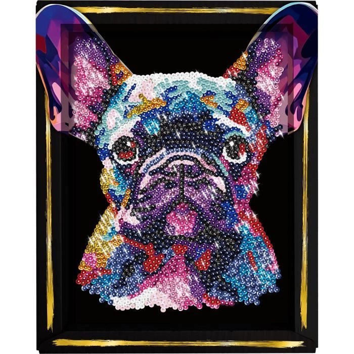 Kit per il tempo libero creativo - LANSAY - Collezione paillettes - Cane pop art - Da 14 anni