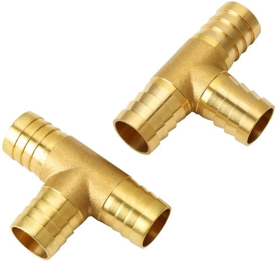 Connettore T 3 vie in rame - diametro di connessione 19 mm - per acqua/gas/aria/olio - resistente alla corrosione - resistente alle alte temperature - connettore di tubo