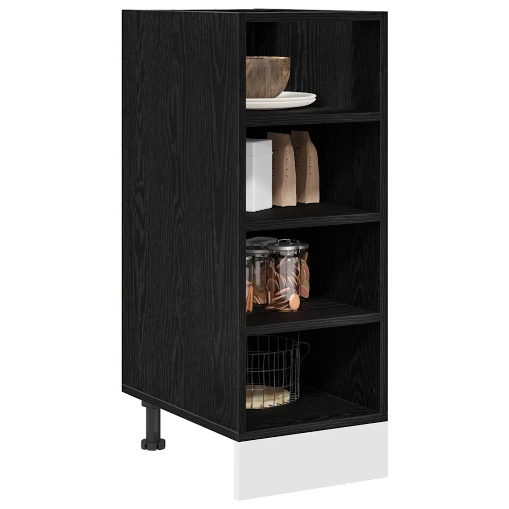 Base per Cucina con lo scaffale Rovere nero 30 x 44,5 x 81,5 cm