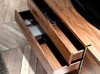 Porta TV in noce e acciaio cromato