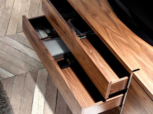 Porta TV in noce e acciaio cromato