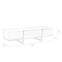 Porta TV in noce e acciaio cromato