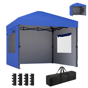 Tenda da giardino pieghevole 3x3 m ¨C zephmum ¨C 3 pareti, 2 finestre, blu
