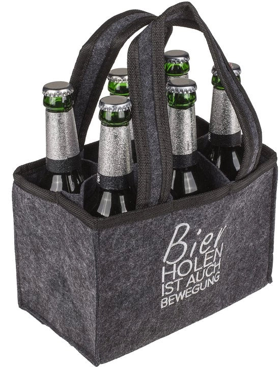 Portaflaconi Stilvollo - Portaflaconi per 6 flaconi - Biologico - Materiale di alta qualità in velluto - Decorazione a maglia - Ideale per barbecue e feste