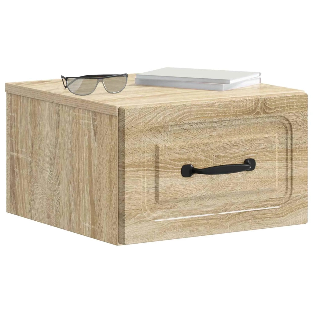 Mobiletto da notte a muro 2 pcs Rovere Sonoma 34,5 x 33 x 20 cm