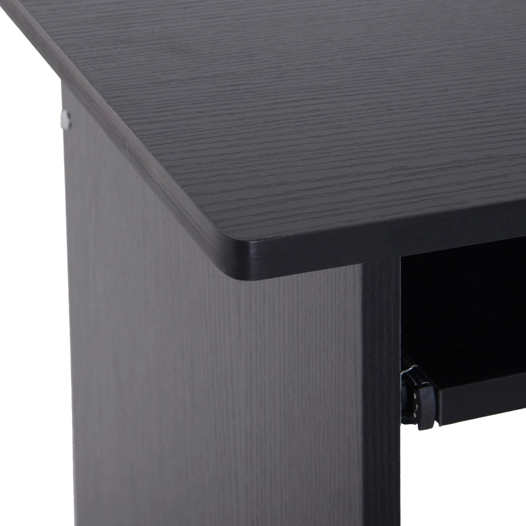 Scrivania Moderna Porta PC e Ripiano Tastiera Estraibile 80x45x75 cm Nero