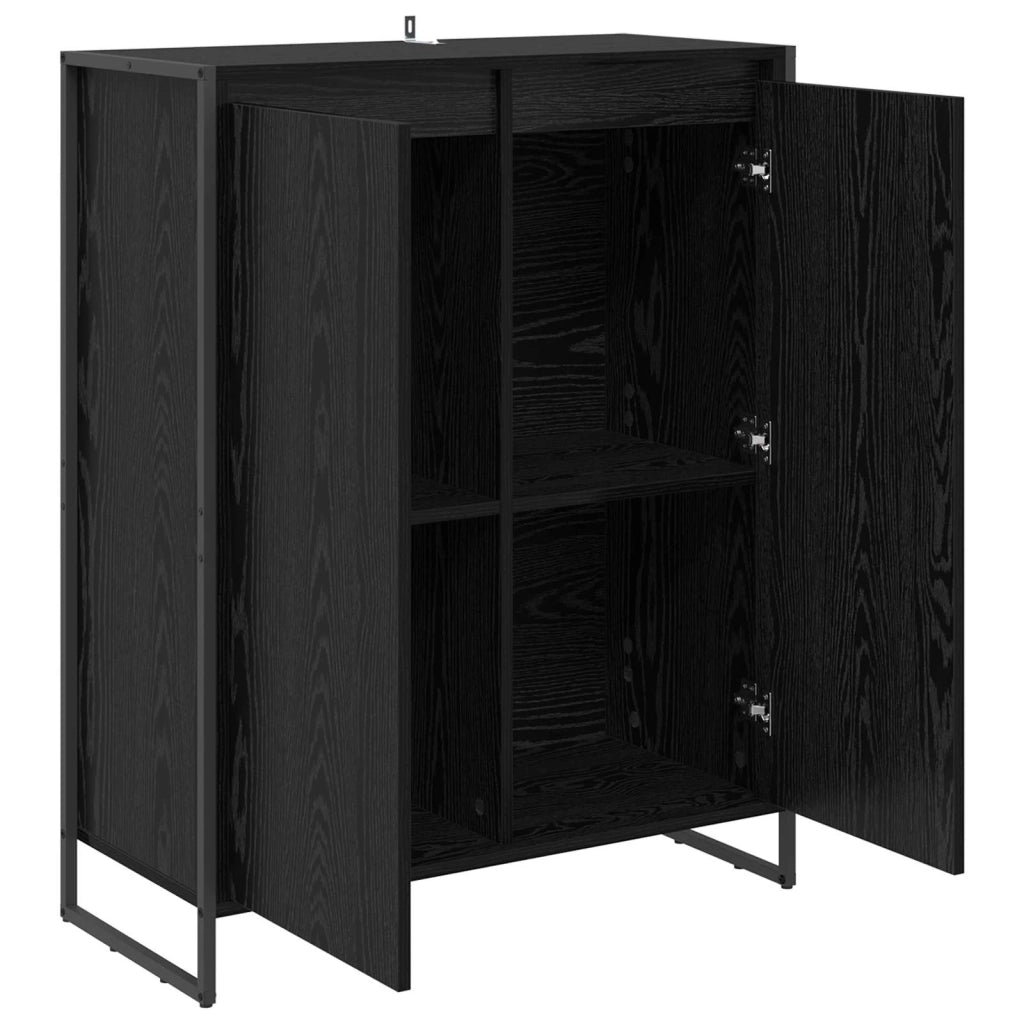 Mobile per scarpe con porta Rovere Nero 79 x 36 x 100 cm 886462