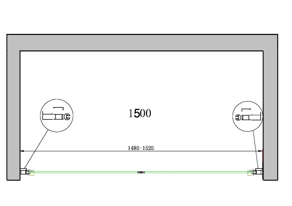 Box Doccia Doppio Battente In Linea Vetro Temperato 8 mm Easy-Clean 148,5-152,5 H 200 cm