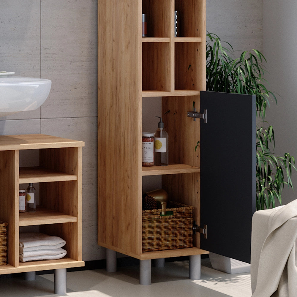 Mobiletto bagno Fynn Antracite 30 x 130.6 cm porta grande Vicco