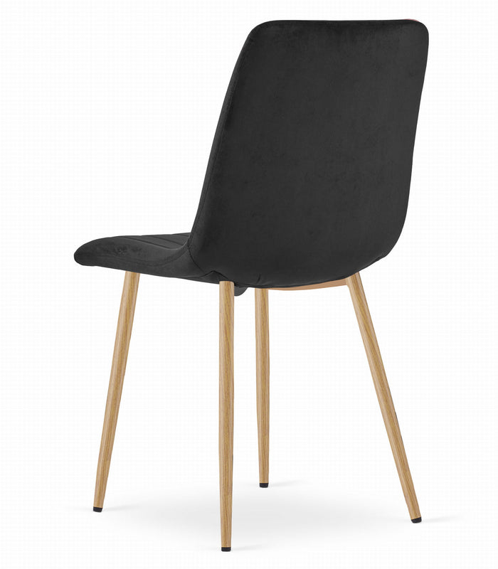 Sedie Valora JEWA - Sedili in velluto nero con gambe color legno x 3