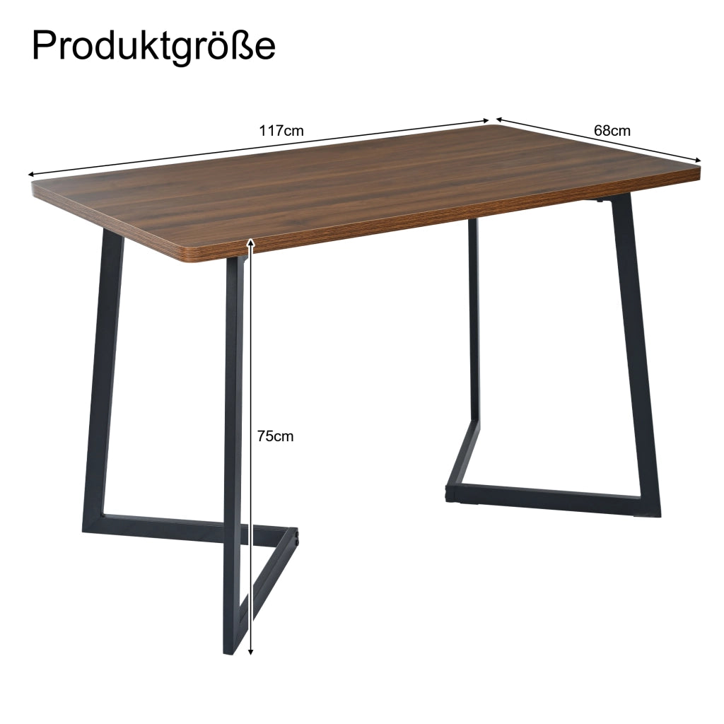 TAVOLO DA PRANZO RETTANGOLARE 117x68 cm MDF Nero/Nocciola