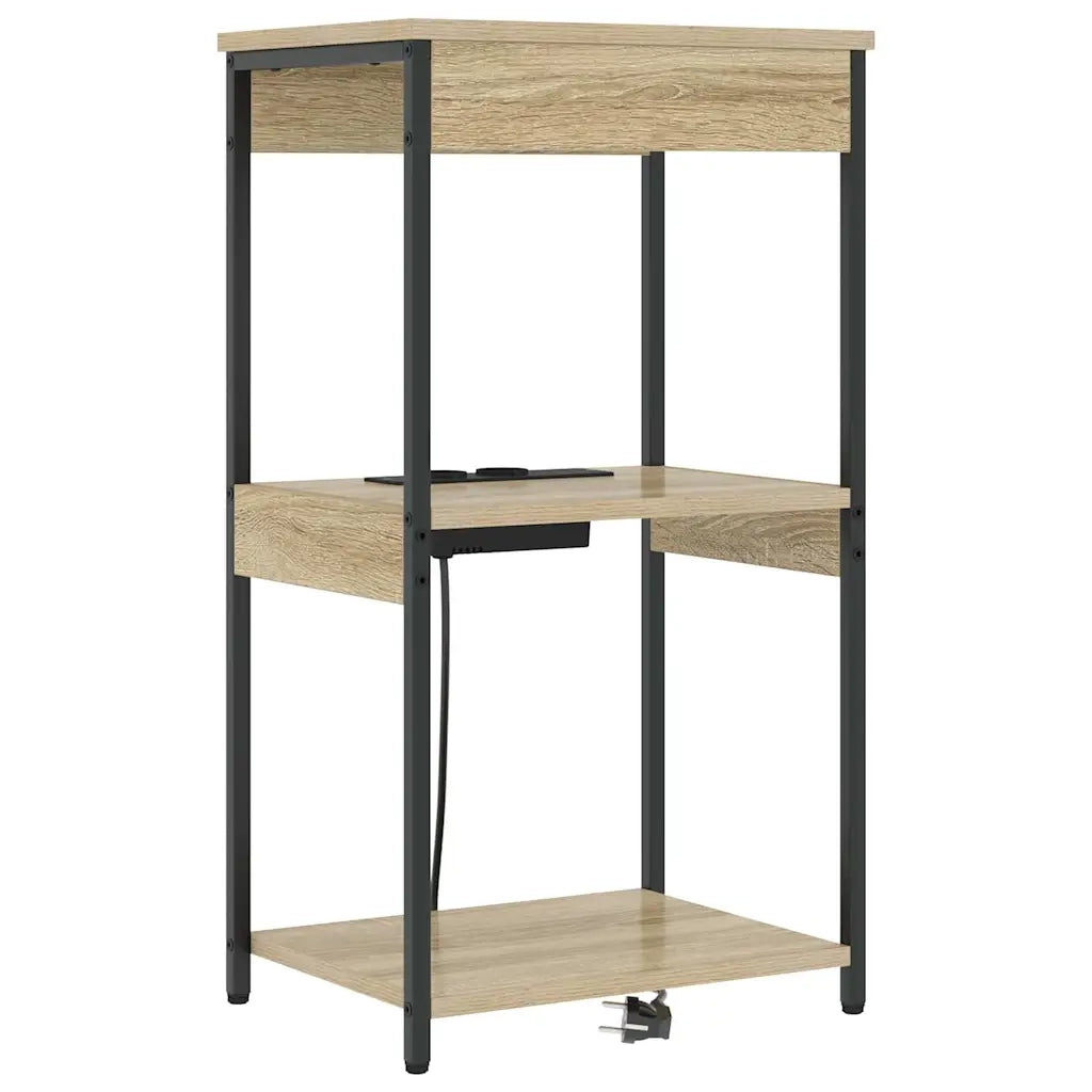 Comodino | Armadio da Notte | Mobiletto da notte con lo scaffale Rovere Sonoma 41 x 31 x 76 cm