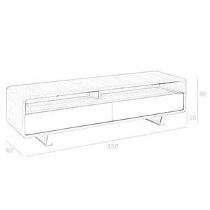 Porta TV in legno bianco, noce e acciaio cromato