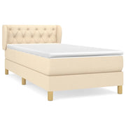 Letto singolo | Letto per adulti | Giroletto a Molle con Materasso Crema 80x200 cm inTessuto