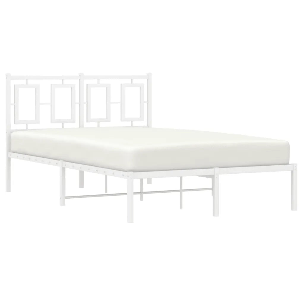 Giroletto con Testiera in Metallo Bianco 120x200 cm 374288