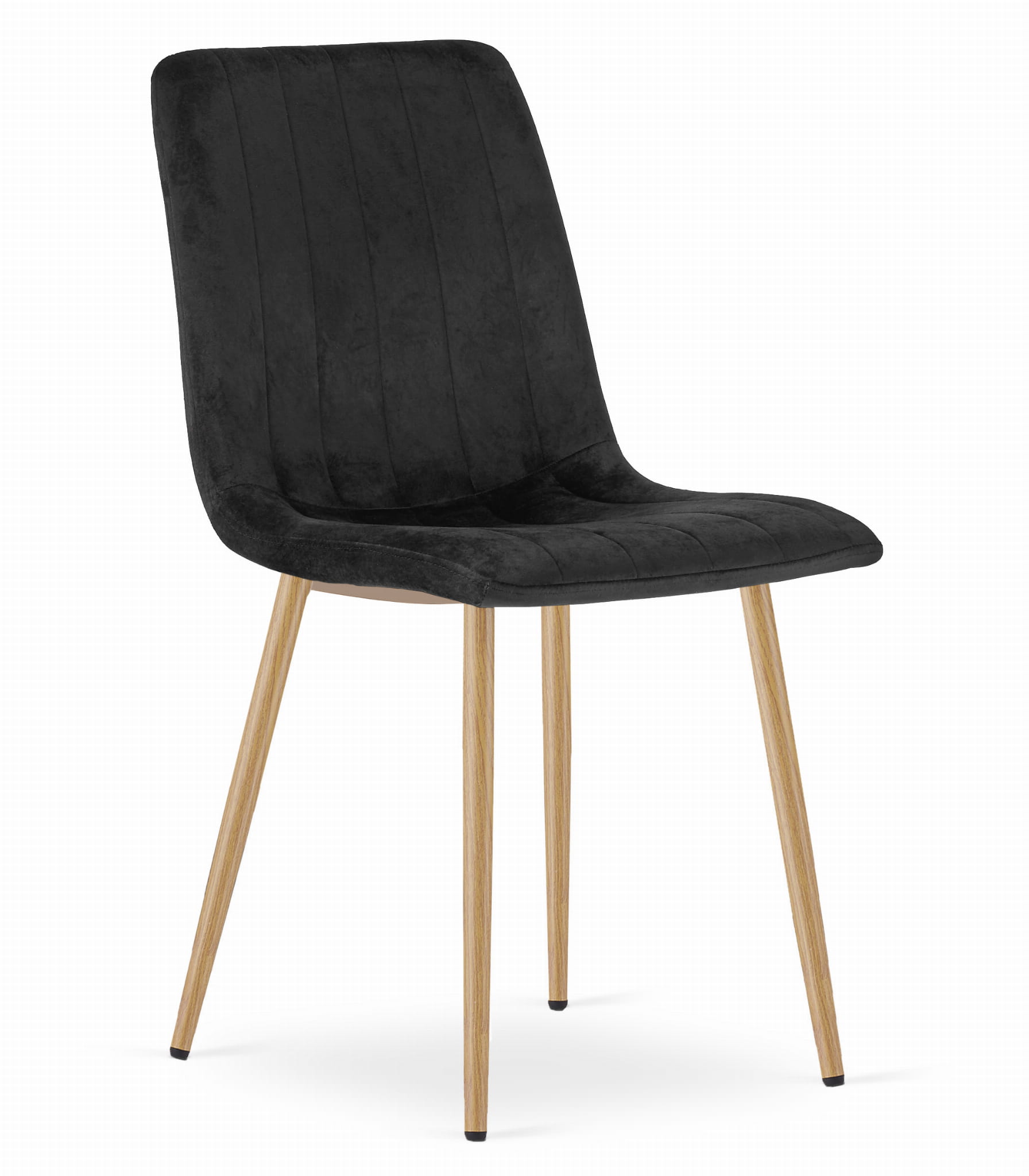 Sedie Valora JEWA - Sedili in velluto nero con gambe color legno x4