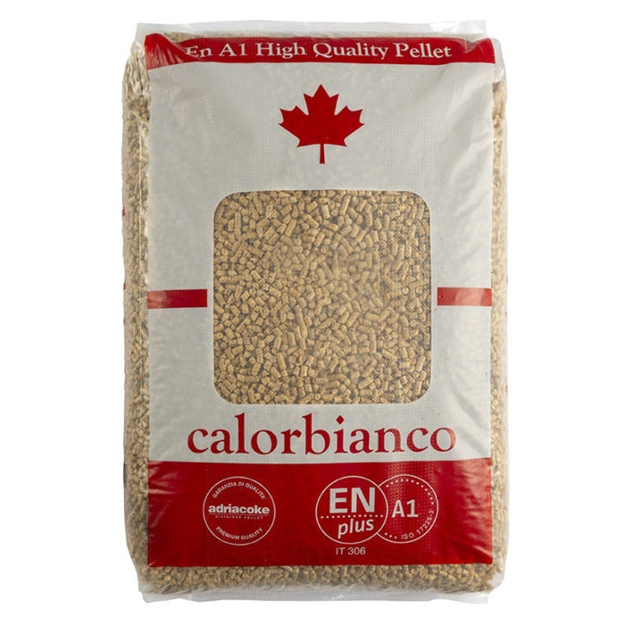 PELLET DI LEGNA CALORBIANCO 100% NATURALE 15KG.