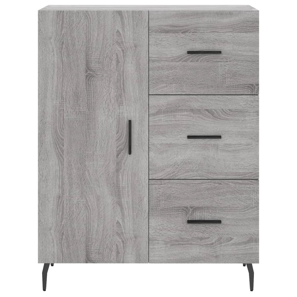 Buffet credenza cassettiera armadio mobile contenitore organizer cucina soggiorno salotto rovere Sonoma alto 69,5 x 34 x 180 cm legno ingegnerizzato grigio 02_0035413