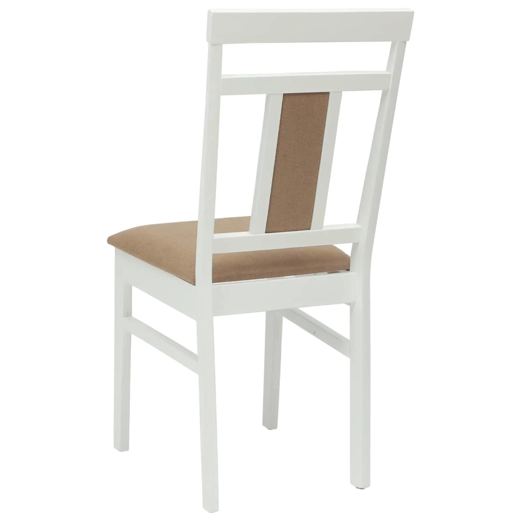 Sedia da pranzo 2 pcs Bianco e marrone Legno di gomma solido 42020508