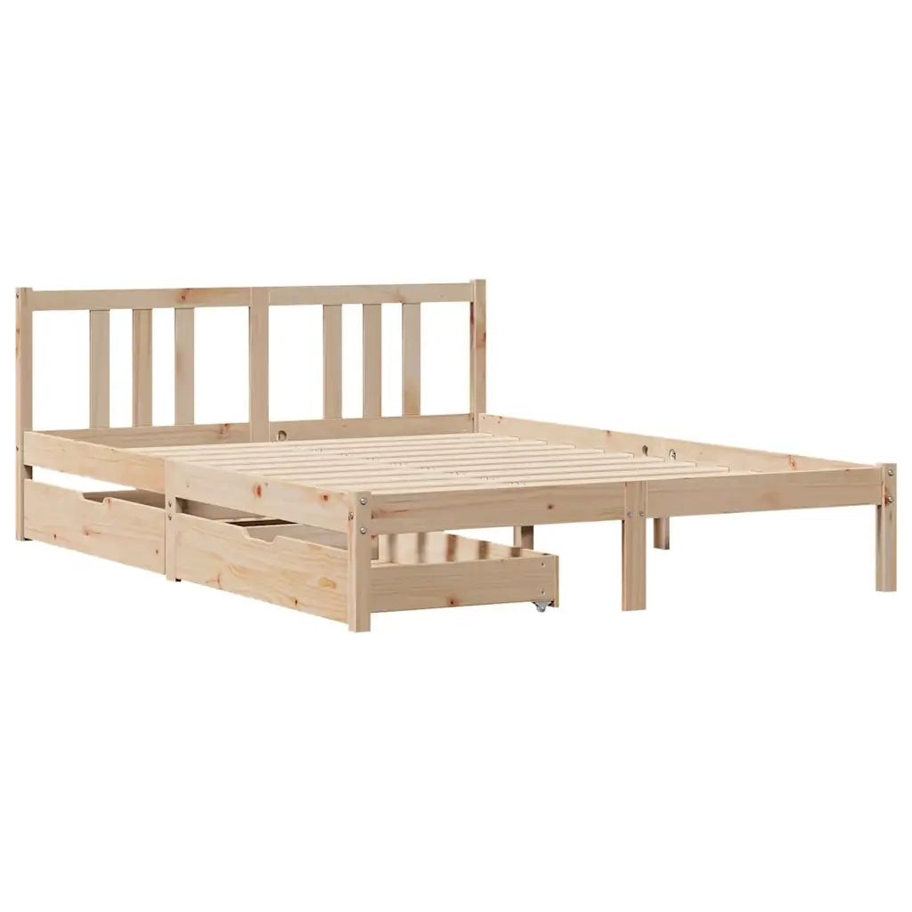 Letto senza Materasso 120x200 cm in Legno Massello di Pino 3301634