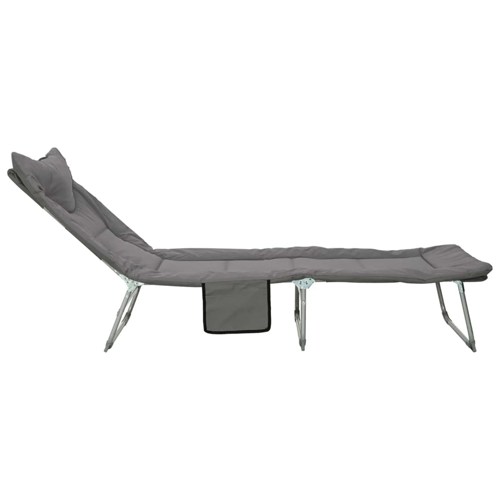 Lettino prendisole pieghevole con cuscino Antracite 42032384