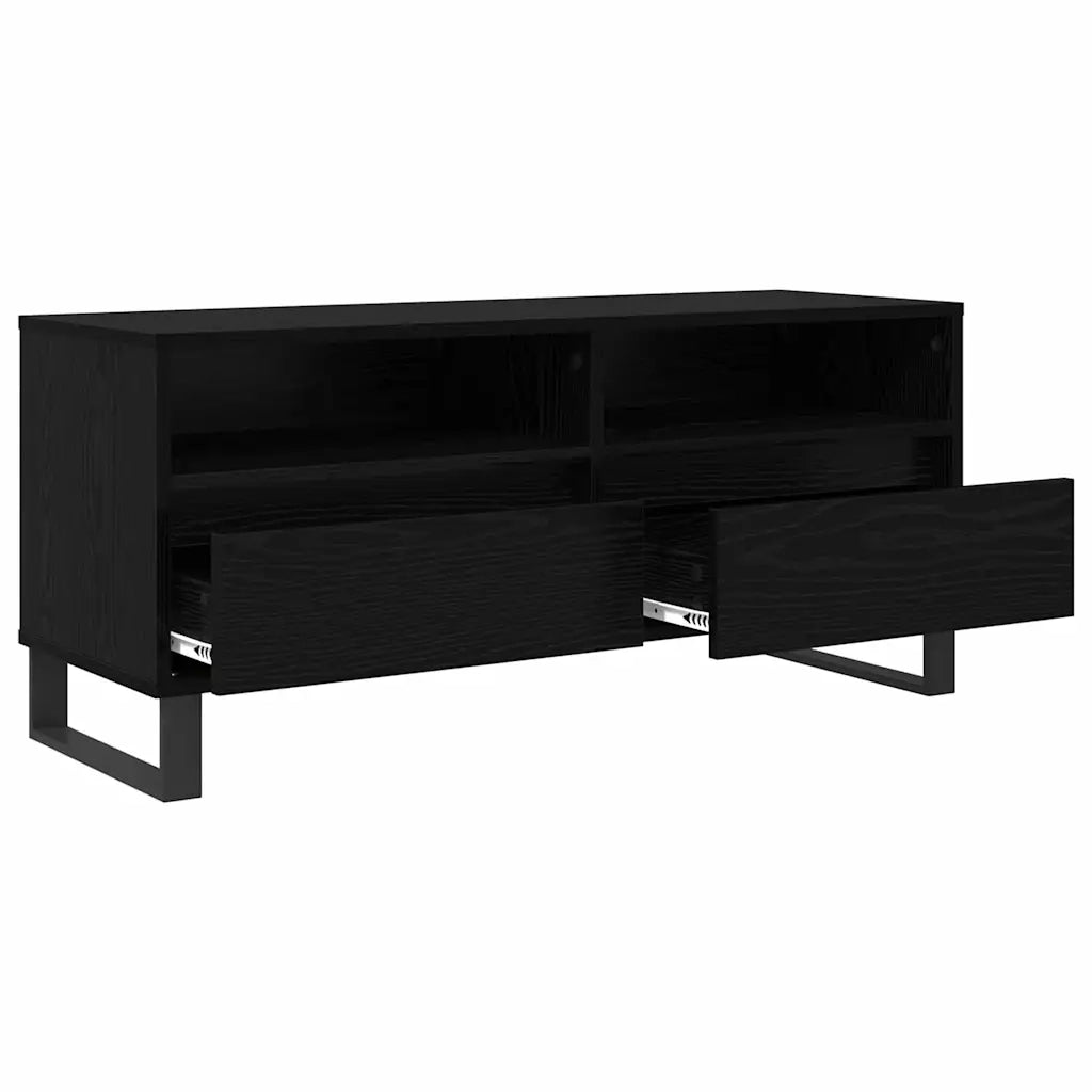 Mobile TV con cassetto Rovere Nero 100 x 34,5 x 44,5 cm 881788